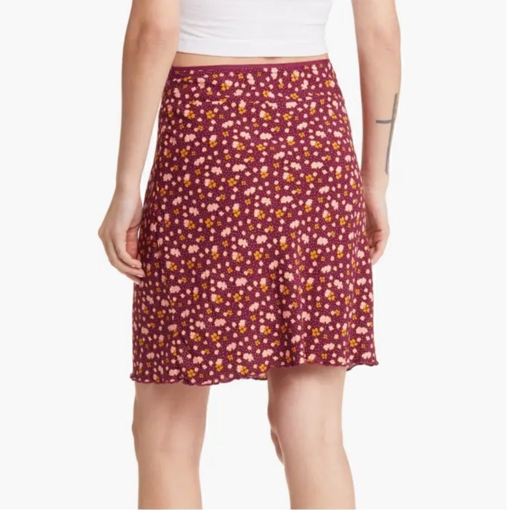 Free People IRL Midi Skirt Size 4 Green - Picture 3 of 7